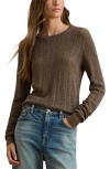 Ralph Lauren Women's Long Sleeves Pointelle-knit Sweater In Brown