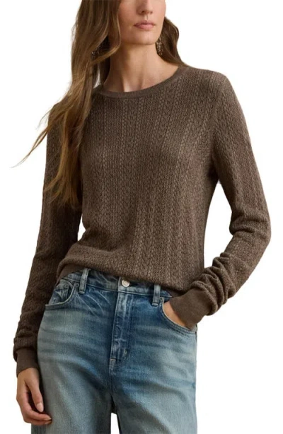 RALPH LAUREN LAUREN RALPH LAUREN POINTELLE STITCH COTTON BLEND SWEATER