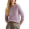 Ralph Lauren Womens Long Sleeves Pointelle Knit Sweater P Xs Xxl In Purple