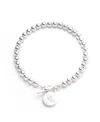 Ralph Lauren Lauren  Polished Bead Toggle Bracelet In Sterling Silver In Silver