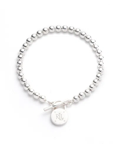 Ralph Lauren Polished Bead Toggle Bracelet In Sterling Silver