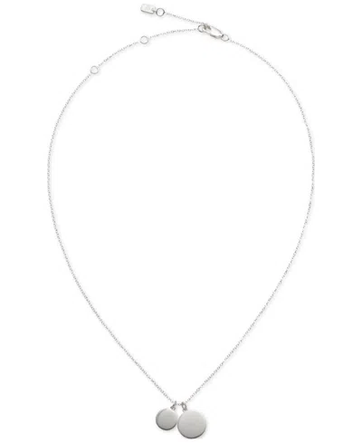 Ralph Lauren Lauren  Polished Disc Charms Pendant Necklace In Sterling Silver, 15" + 3" Extender In Metallic