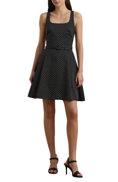 Ralph Lauren Lauren  Polka Dot Belted Minidress