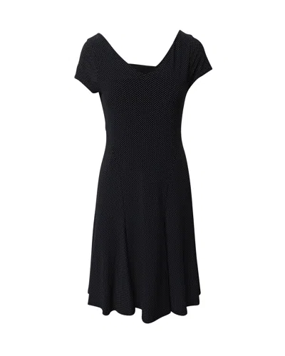 Polo Ralph Lauren Lauren Ralph Lauren Polka-dot Dress In Black Polyester