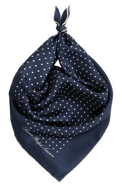 Ralph Lauren Lauren  Polka Dot Square Silk Scarf