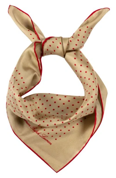 Ralph Lauren Polka-dot Silk Twill Square Scarf In Multi