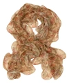 Ralph Lauren Pre-spring Floral Double Ruffle Scarf In Brown