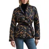 Ralph Lauren Lauren  Print Belted Quilted Jacket In Multi