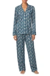 Ralph Lauren Lauren  Print Cotton Blend Pajamas In Blue