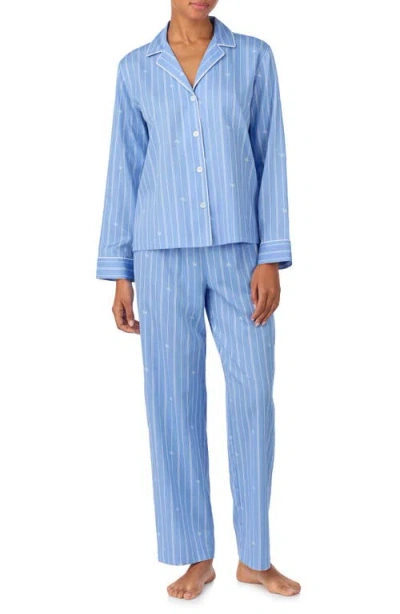 Ralph Lauren Lauren  Print Cotton Blend Pajamas In Blue