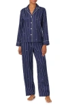 Ralph Lauren Lauren  Print Cotton Blend Pajamas In Blue