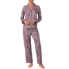 Ralph Lauren Lauren  Print Cotton Blend Pajamas In Gray