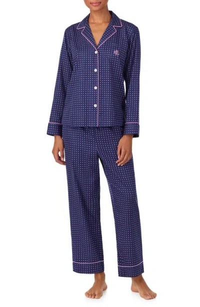 Ralph Lauren Lauren  Print Cotton Blend Pajamas In Purple