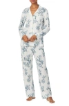 Ralph Lauren Lauren  Print Cotton Blend Pajamas In Blue