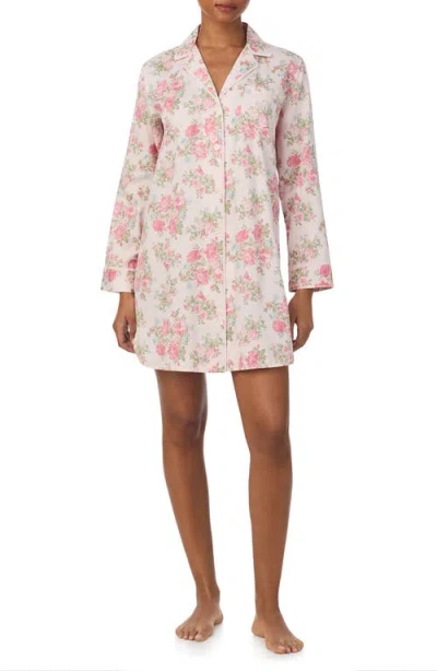 Ralph Lauren Lauren  Print Cotton Blend Sleep Shirt In Multi