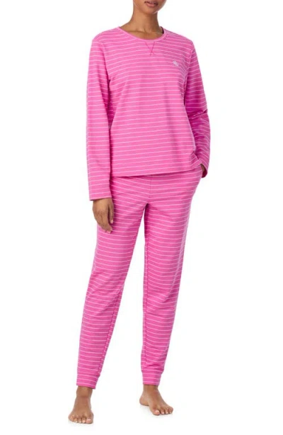 Ralph Lauren Lauren  Print Cotton Pajamas In Pink
