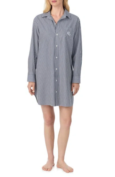 Ralph Lauren Lauren  Print Cotton Sleepshirt In Brown