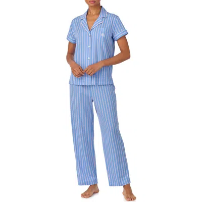 Ralph Lauren Lauren  Print Crop Pajamas In Blue