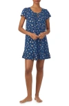 Ralph Lauren Plus Size Flutter Sleeve Short Nightgown In Blue