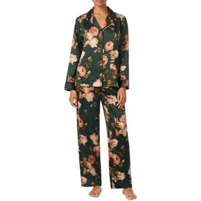 Ralph Lauren Lauren  Printed Satin Pajamas In Green