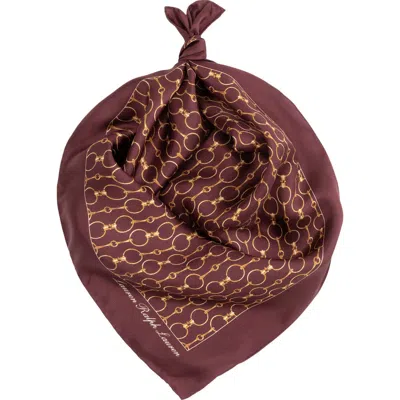 Ralph Lauren Lauren  Printed Square Silk Scarf In Brown