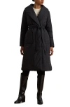Ralph Lauren Lauren  Puffer Long Wrap Jacket In Black