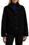Ralph Lauren Lauren  Quilted Faux Shearling Jacket In Black