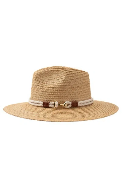 Ralph Lauren Lauren  Raffia Fedora With Braided Band In Brown