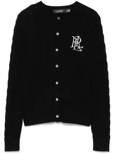 Ralph Lauren Lauren  "ralhan" Long Sleeve Cardigan In Black