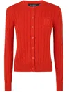 Ralph Lauren Ralhan Long Sleeve Cardigan In Red