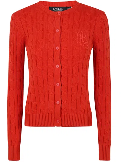 Ralph Lauren Ralhan Long Sleeve Cardigan In Red