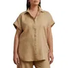 Ralph Lauren Lauren  Relaxed Fit Linen Button-up Shirt In Birch Tan