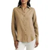 Ralph Lauren Lauren  Relaxed Fit Linen Button-up Shirt In Brown