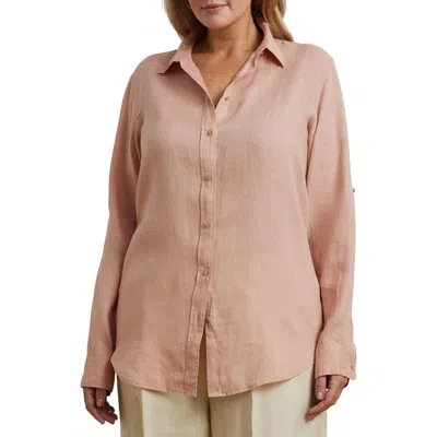 Ralph Lauren Lauren  Relaxed Fit Linen Button-up Shirt In Sunrise Blush