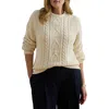 Ralph Lauren Lauren  Rexden Cable Stitch Cotton Crewneck Sweater In Neutral