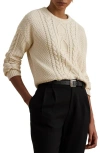 Ralph Lauren Lauren  Rexden Cable Stitch Sweater In Brown