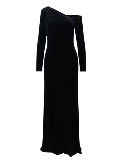 Ralph Lauren "cateema" Long Sleeves Gown Long Dress In Black