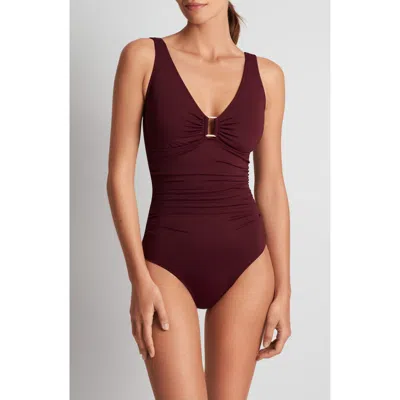 RALPH LAUREN LAUREN RALPH LAUREN RING UNDERWIRE ONE-PIECE SWIMSUIT