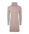Ralph Lauren Cable-knit Turtleneck Mini Dress In Pink