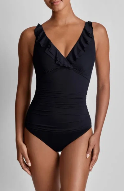 Ralph Lauren Lauren  Ruffle Surplice One-piece Swimsuit