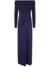 Ralph Lauren Off-shoulder Knot-detail Dress In Blue