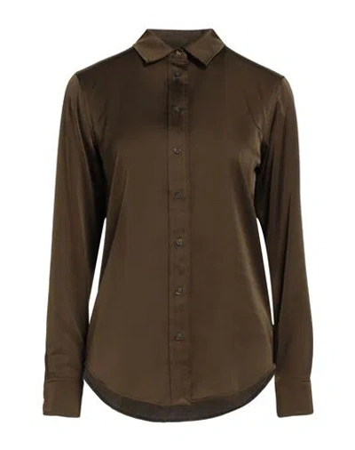Ralph Lauren Lauren  Satin Charmeuse Shirt Woman Shirt Military Green Size L Recycled Polyester