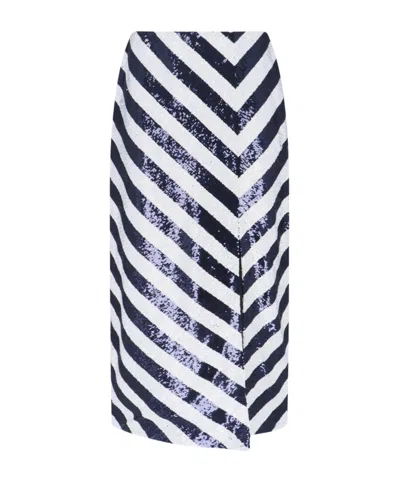 Ralph Lauren Lauren  Sequined Chevron Skirt In Multi