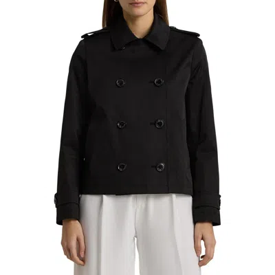 Ralph Lauren Lauren  Short Cotton Blend Trench Coat In Black