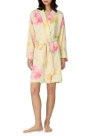 Ralph Lauren Lauren  Short Long Sleeve Robe In Yellow Floral
