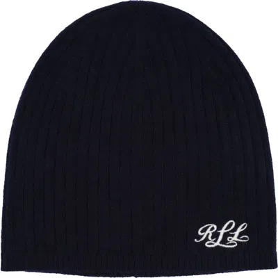 Ralph Lauren Lauren  Signature Cashmere Beanie In Black