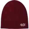 Ralph Lauren Lauren  Signature Cashmere Beanie In Burgundy