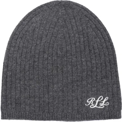 Ralph Lauren Lauren  Signature Cashmere Beanie In Gray