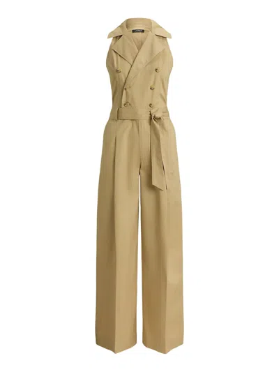 Ralph Lauren Lauren  Sleeveless Jumpsuit In Brown