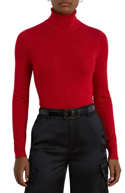 Ralph Lauren Lauren  Slim Turtleneck Sweater In Red
